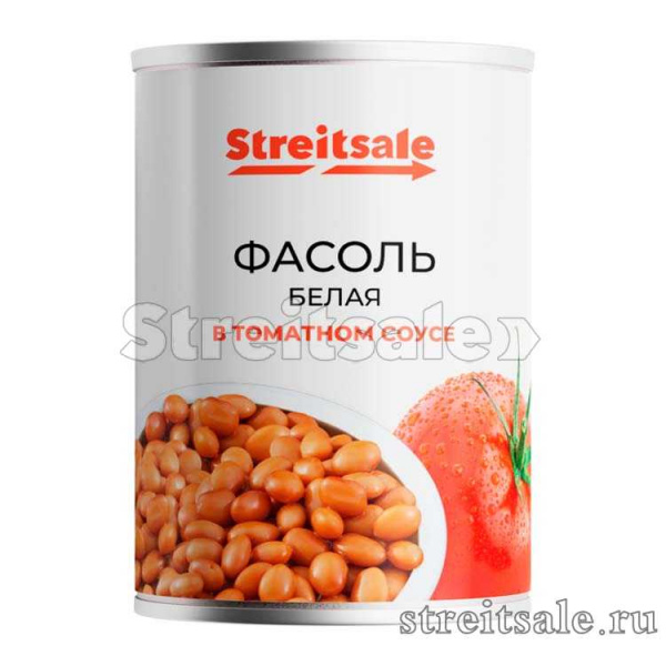 Фасоль консервированная белая в томатном соусе 200 гр ГОСТ